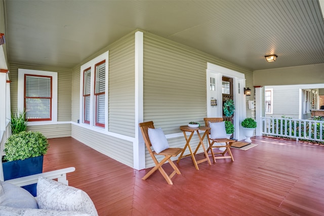 deck featuring a porch