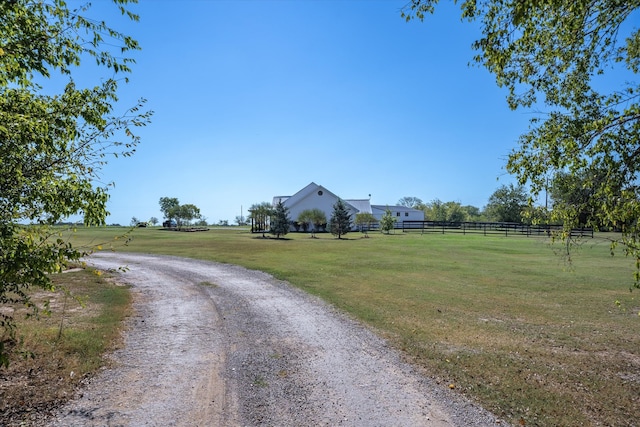 view of street featuring a rural view