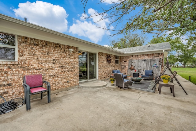 view of patio with an outdoor hangout area