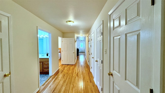 hall featuring light hardwood / wood-style floors