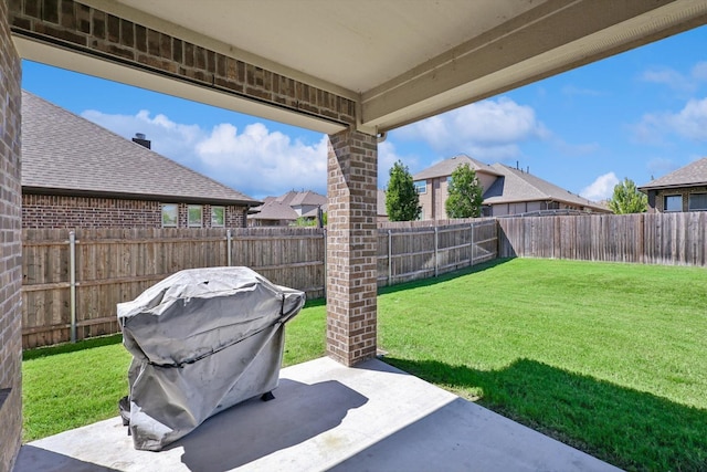 1104 Dove Haven Dr, Mansfield, TX 76063 - view of yard with a fenced backyard, a patio, and a residential view