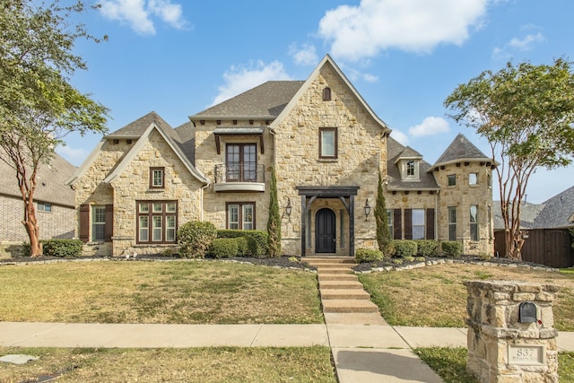 view of front facade with a front yard