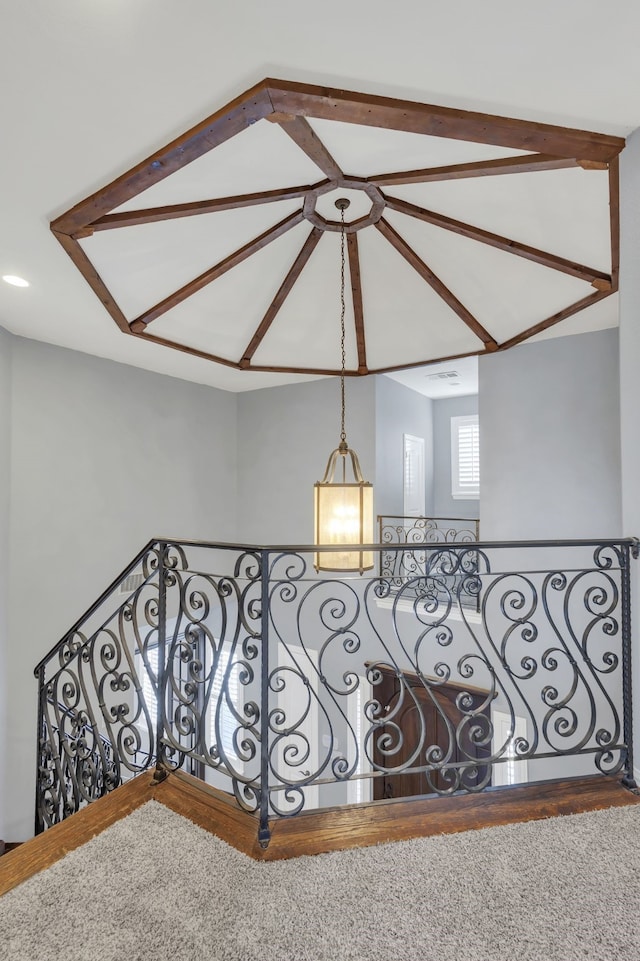 interior space with vaulted ceiling and hardwood / wood-style floors