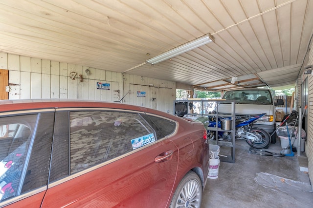 view of garage