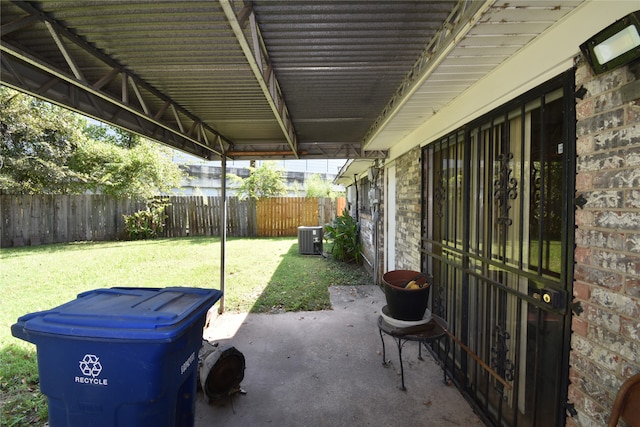 view of patio with cooling unit