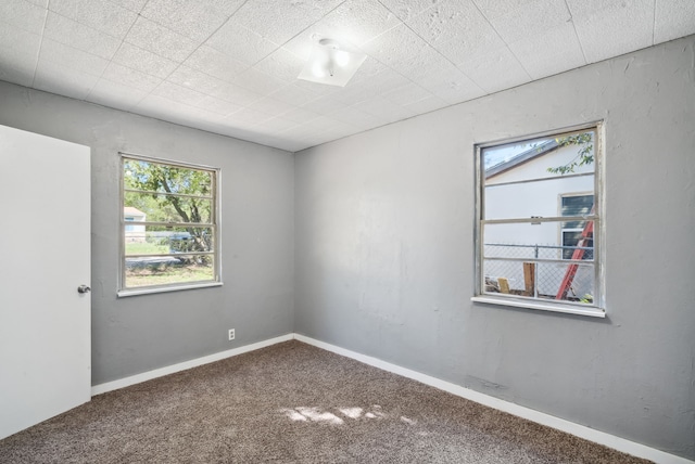 unfurnished room with carpet floors