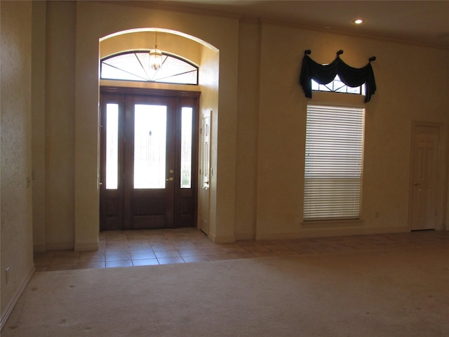 view of tiled foyer entrance