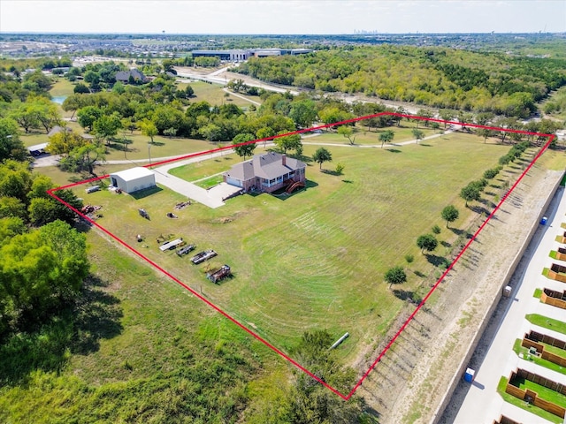 bird's eye view featuring a rural view