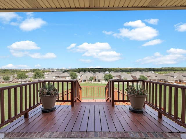 deck with a lawn