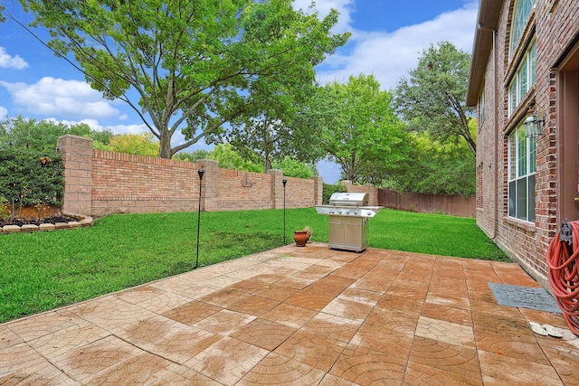 view of patio with area for grilling