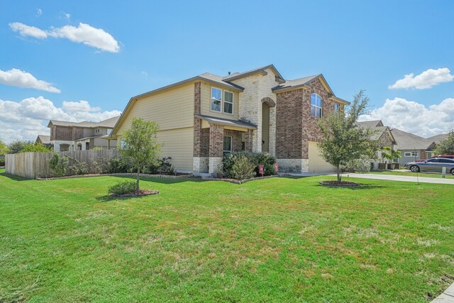 view of front of home with a front yard