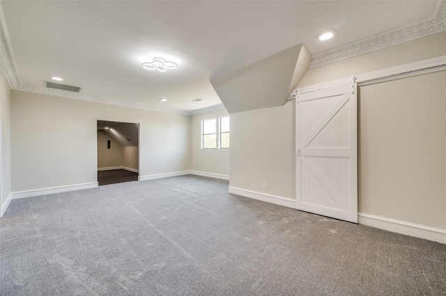 additional living space with carpet floors