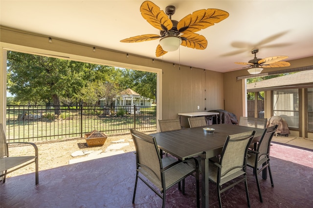 view of patio / terrace with ceiling fan