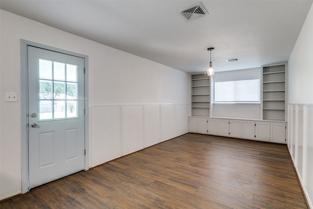 interior space featuring dark hardwood / wood-style flooring