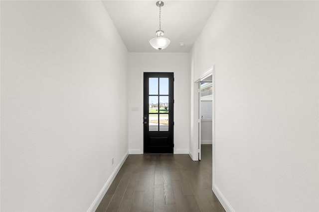 doorway featuring dark hardwood / wood-style flooring