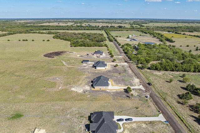 birds eye view of property with a rural view