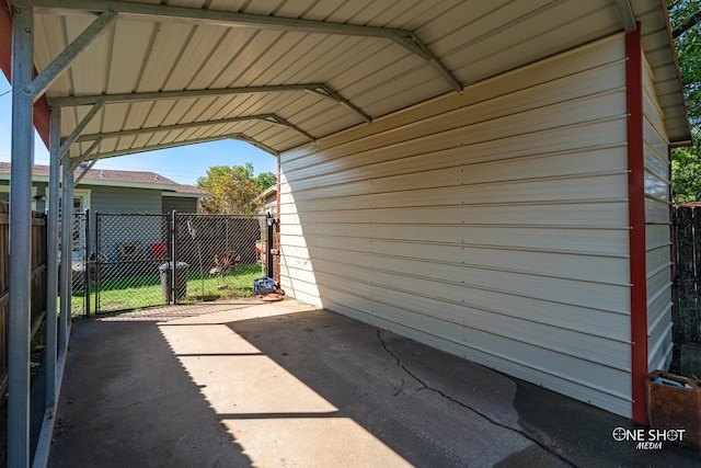 view of patio with a carport