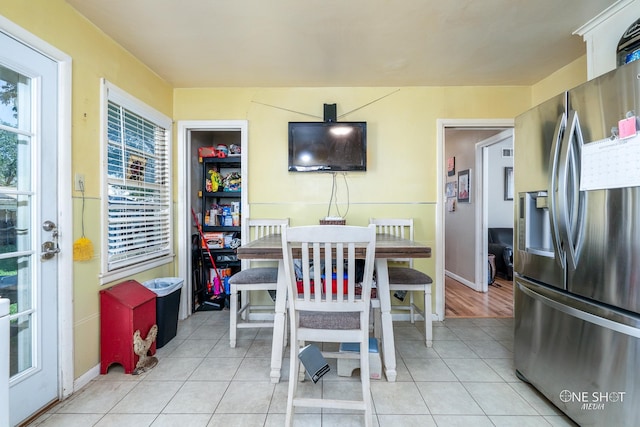 view of tiled dining space