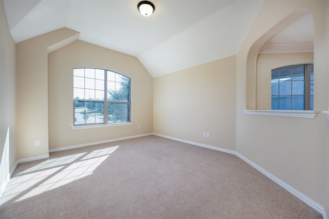 interior space with vaulted ceiling