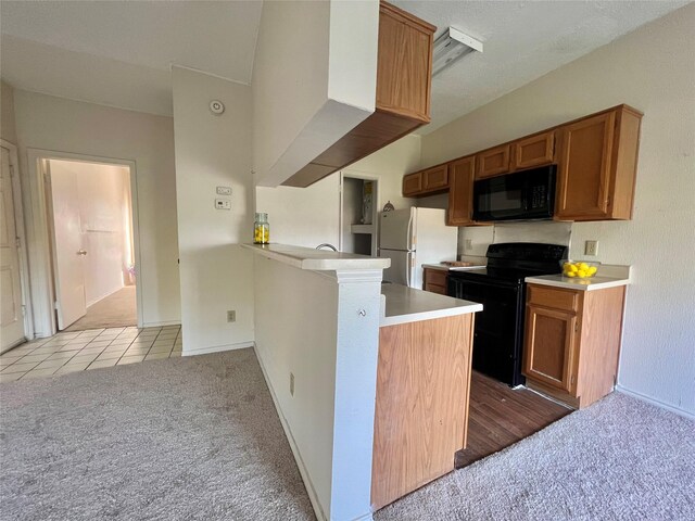 kitchen featuring black appliances