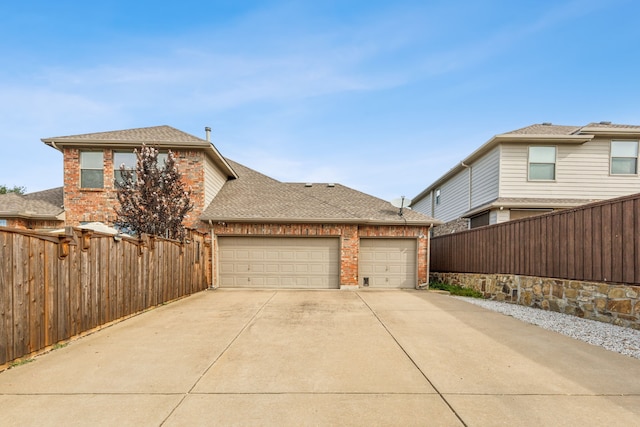 exterior space featuring a garage