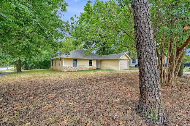 view of single story home