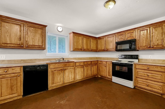 kitchen featuring black appliances and sink