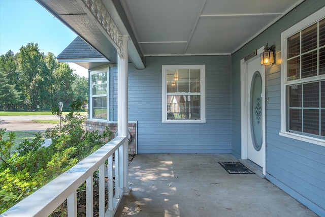 exterior space featuring covered porch