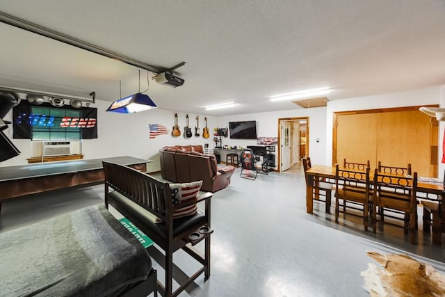 interior space with concrete flooring and cooling unit