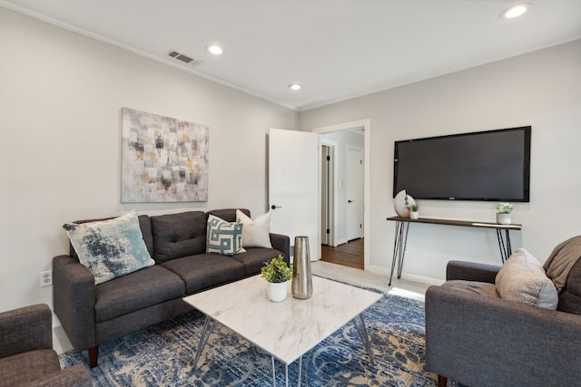 living room featuring light hardwood / wood-style floors