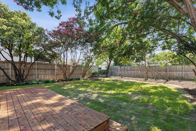 view of yard featuring a deck