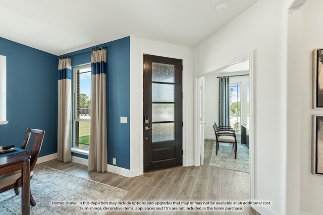 entryway featuring light wood-type flooring