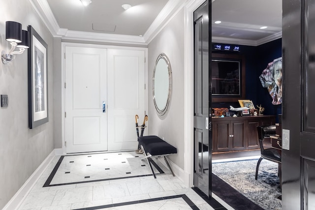 entrance foyer with crown molding