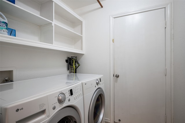 laundry area featuring washer and dryer