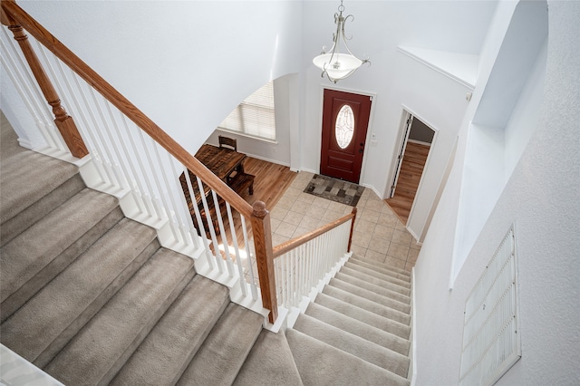 foyer with light hardwood / wood-style floors