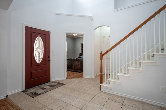 entrance foyer with light hardwood / wood-style flooring