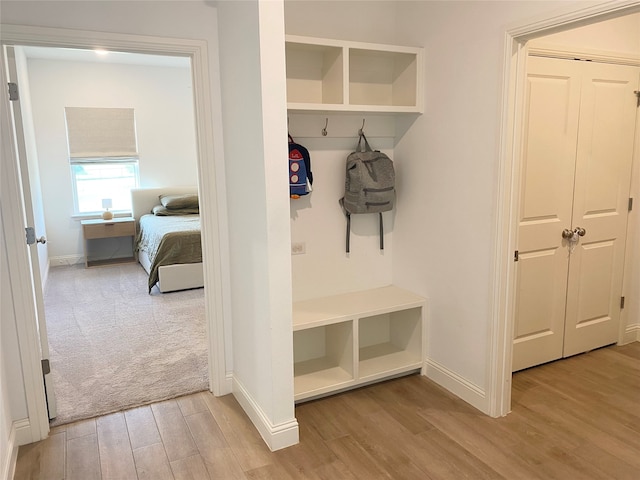 mudroom featuring light wood-type flooring