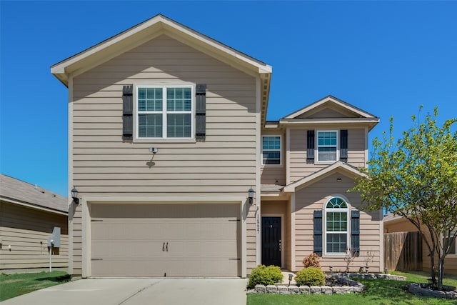 front facade with a garage