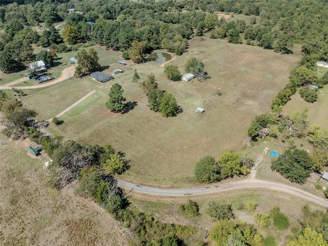 drone / aerial view with a rural view