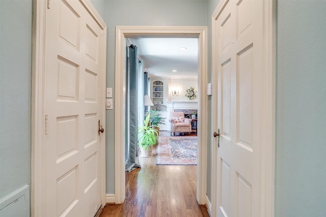 hallway featuring hardwood / wood-style floors