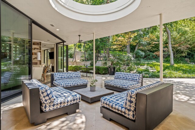 view of patio / terrace featuring visible vents and an outdoor hangout area