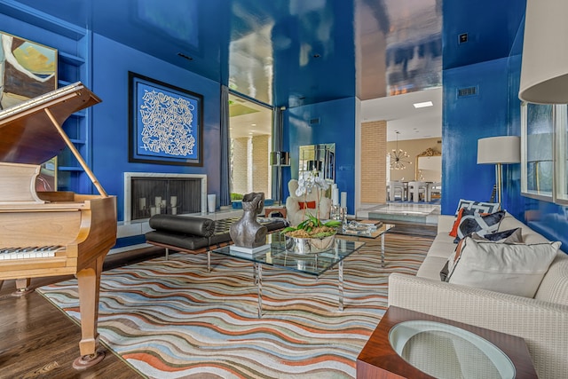 living room featuring wood-type flooring