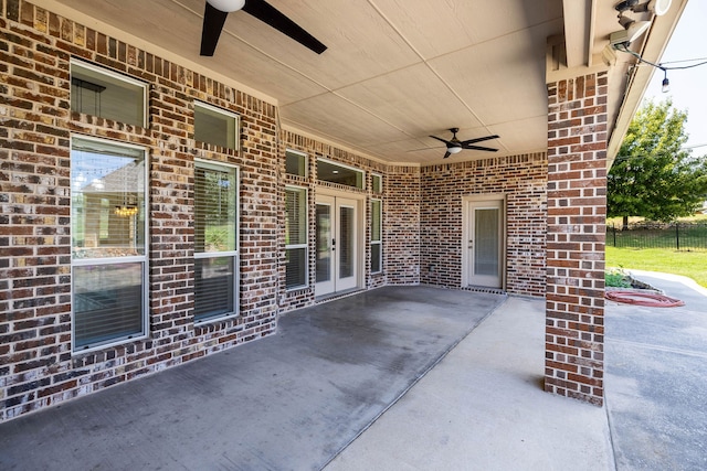 view of patio / terrace featuring ceiling fan