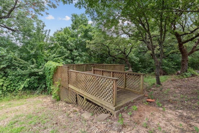 view of yard with a deck