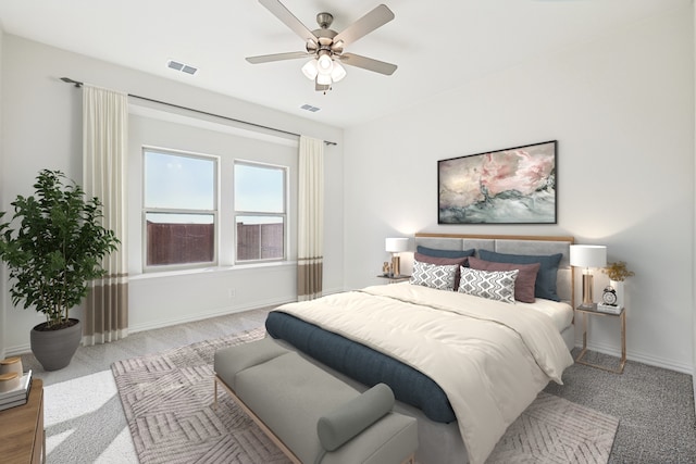 3913 Sky Dr, Sherman, TX 75090 - bedroom with baseboards, carpet flooring, and a ceiling fan