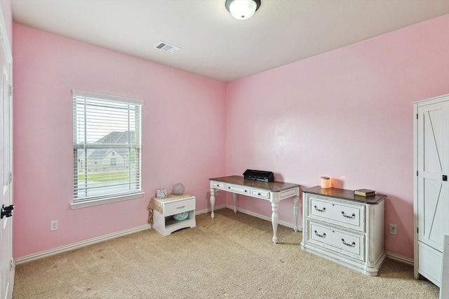 view of carpeted office