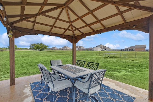 view of patio / terrace featuring a gazebo