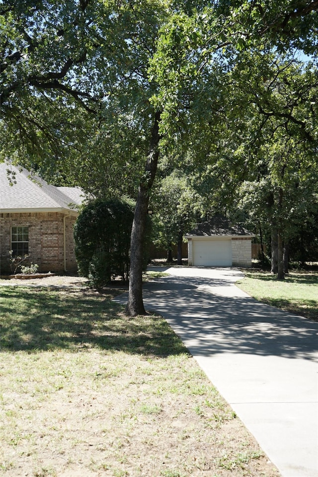 exterior space featuring a garage