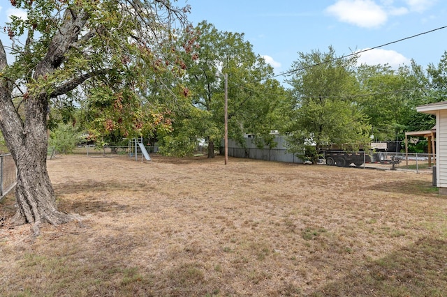 view of yard featuring a playground