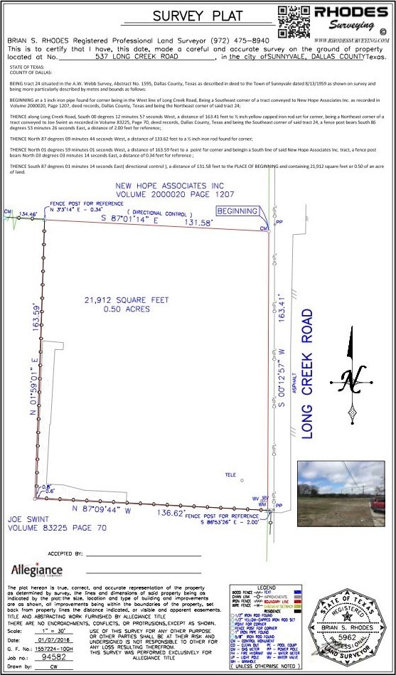 537 Long Creek Rd, Sunnyvale TX, 75182 land for sale